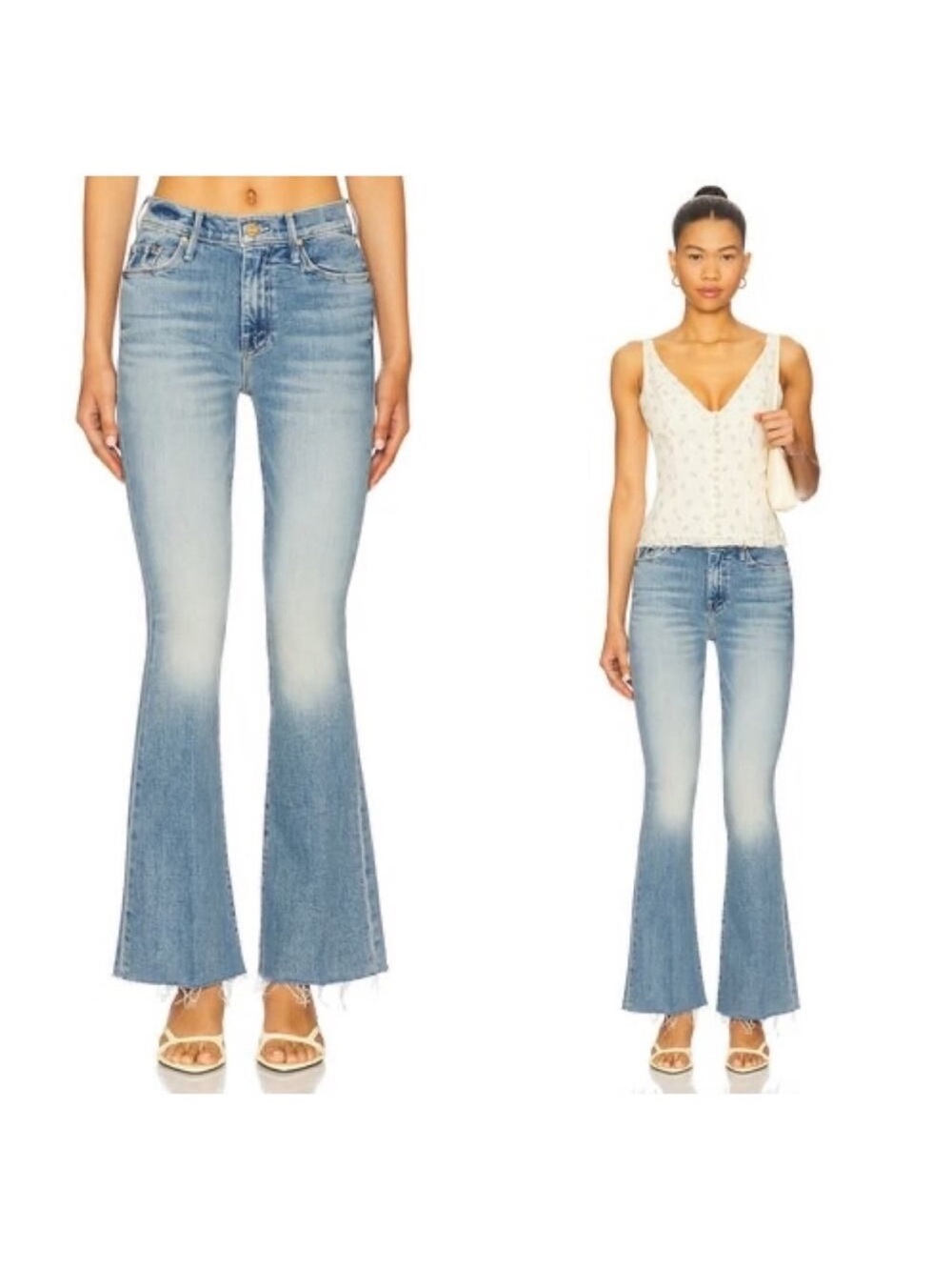 MOTHER Light Wash Flare Jeans - Blue